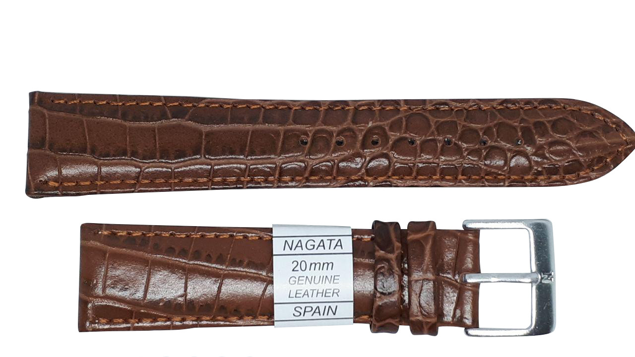Ремінець "Nagata" 20 mm темно-коричневий, фото 1