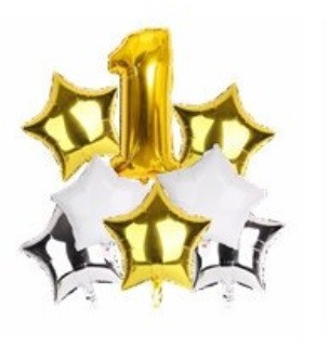 Набір фольгованих кульок "ЦиФРА 1 ЗОЛОТО"