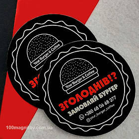 Рекламные плоские магниты круглой формы. Диаметр 90 мм 3