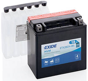 Акумулятор для мотоцикла EXIDE ETX20CH-BS = YTX20CH-BS сухозаряженный AGM 118Ah 230A