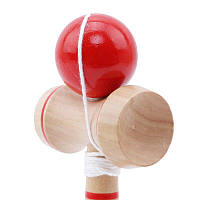 Іграшка KENDAMA (КЕНДАМА) Bilboquet ZTOYL дерев'яна червона кулька (розмір 13 см)