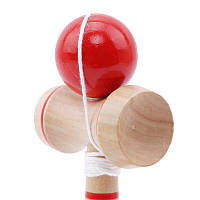 Игрушка KENDAMA (КЕНДАМА) Bilboquet ZTOYL деревянная красный шарик (размер 13 см)