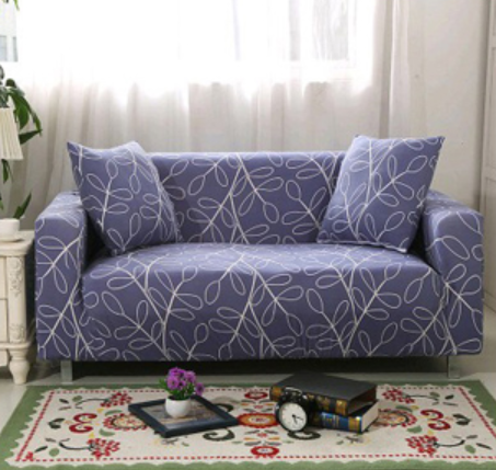 Чохол для двомісного дивана (сірий в квіточку)