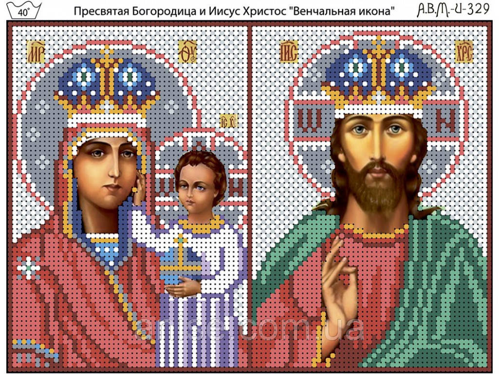 Схема для вишивання бісером Пресвята богородіца та Синя ікона ТМ "Ридовий Край" І-329 - фото 1 - id-p1010441972