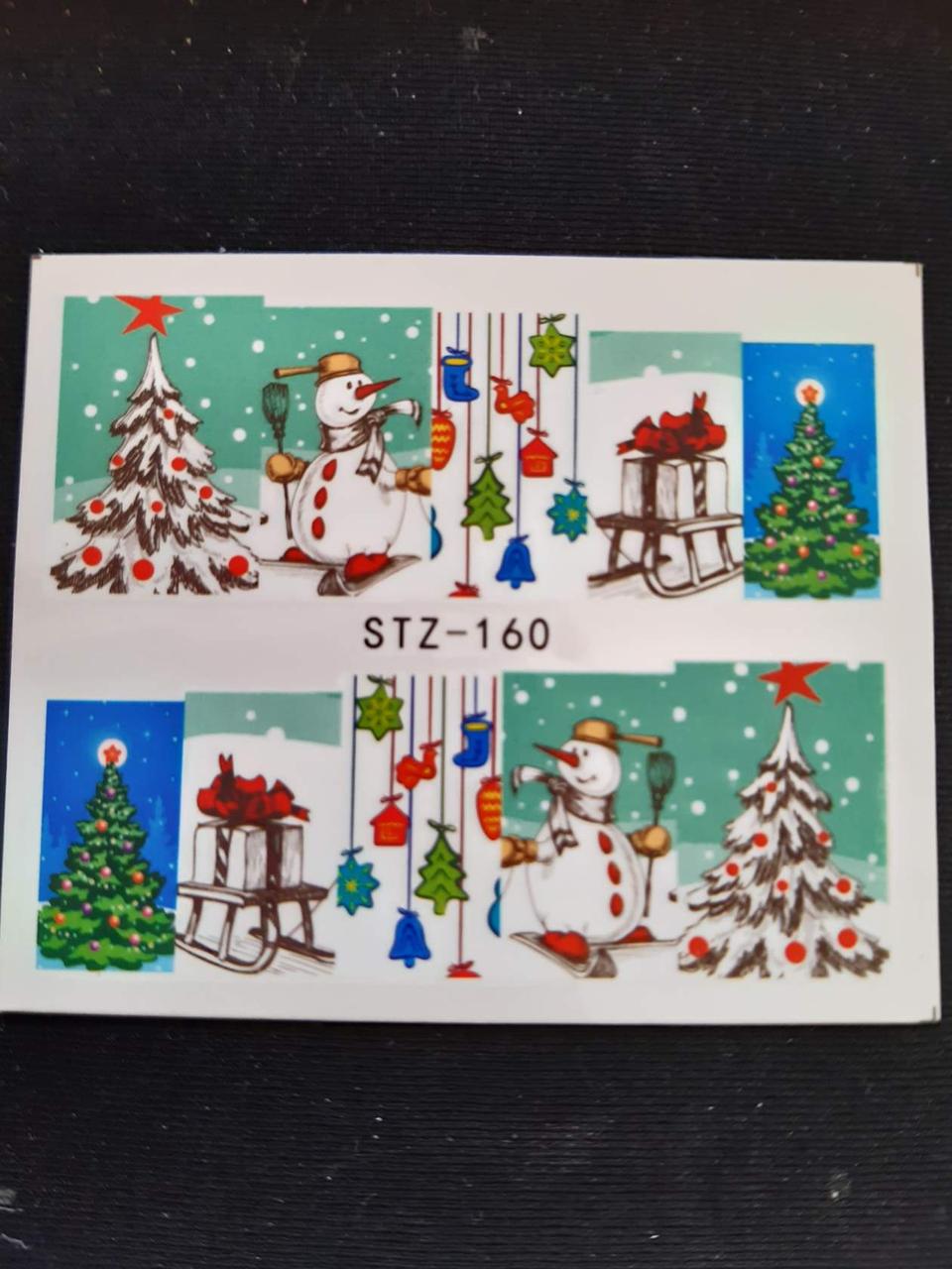 Новорічні наклейки на нігті STZ-160, фото 1