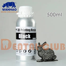 Фотополімерна смола (фотополімер) Wanhao (Ванхао) 405nm UV resin для роботи з DLP 3D-принтерами 500 мл, чорна