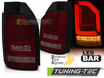 Діодні Led-ліхтарі тюнінг оптика VW T6 ляда (червоно-тоновані)