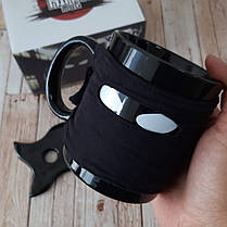 Керамическая кружка Ниндзя с ложкой и подставкой Ninja mug, фото 2