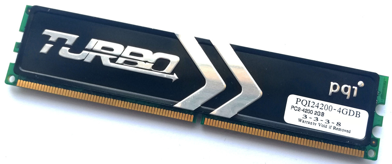 Игровая оперативная память PQI Turbo DDR2 2Gb 533MHz PC2 4200U CL3 2R8 (PQI24200-4GDB) Б/У