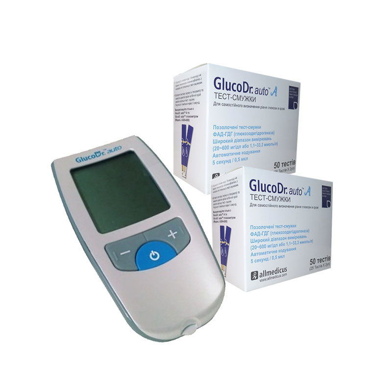 Глюкометр GlucoDr auto AGM 4000 і тест-смужки GlucoDr 100 шт.