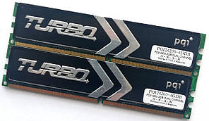 Пара ігрової оперативної пам'яті PQI Turbo DDR2 4Gb (2Gb+2Gb) 533MHz PC2 4200U CL3 2R8 (PQI24200-4GDB) Б/У