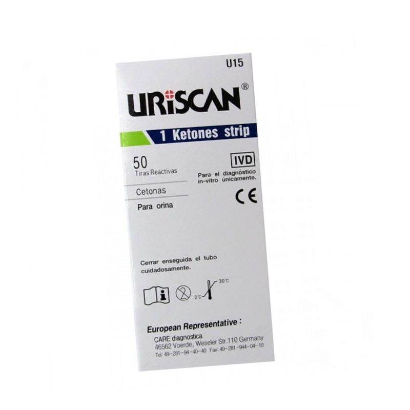 Тест смужки на ацетон у сечі, Uriscan 15, 50 штук