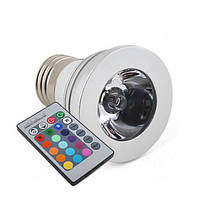 Лампа світлодіодна GOXI E27-2T, 16 кольорів, E27, 3 Вт + пульт ДУ