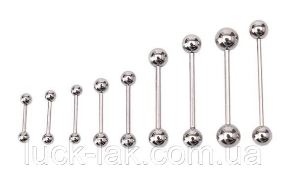 Штанга, сталь, пірсинг для язика, та інших проколів, розмір на вибір, фото 1