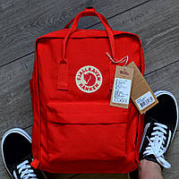 Рюкзак женский Fjallraven Kanken classic bag "Red". Живое фото. Premium Class