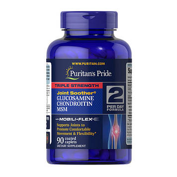 Triple Strength Glucosamine & Chondroitin with MSM (90 caplets) Puritan's Pride