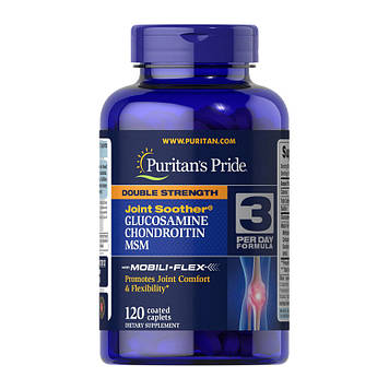 Double Strength Glucosamine, Chondroitin & MSM (120 caplets) Puritan's Pride