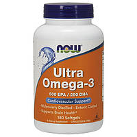 Ультра Омега-3 рыбий жир Now Foods Ultra Omega-3 500 EPA / 250 DHA (180 softgels)