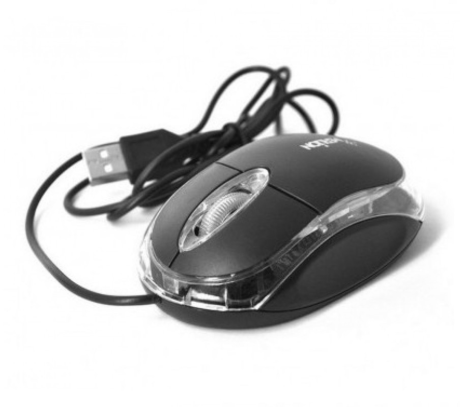 Мишка USB Merlion MS-Zero, довжина кабелю 115 см, 2 кнопки + scroll, (98х60х36 мм), Black