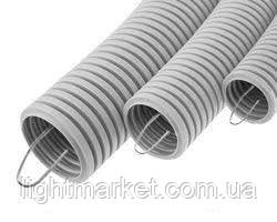 Гофротруба Standard сіра d20 мм (100), ПВХ труба, що не підтримує горіння, фото 1