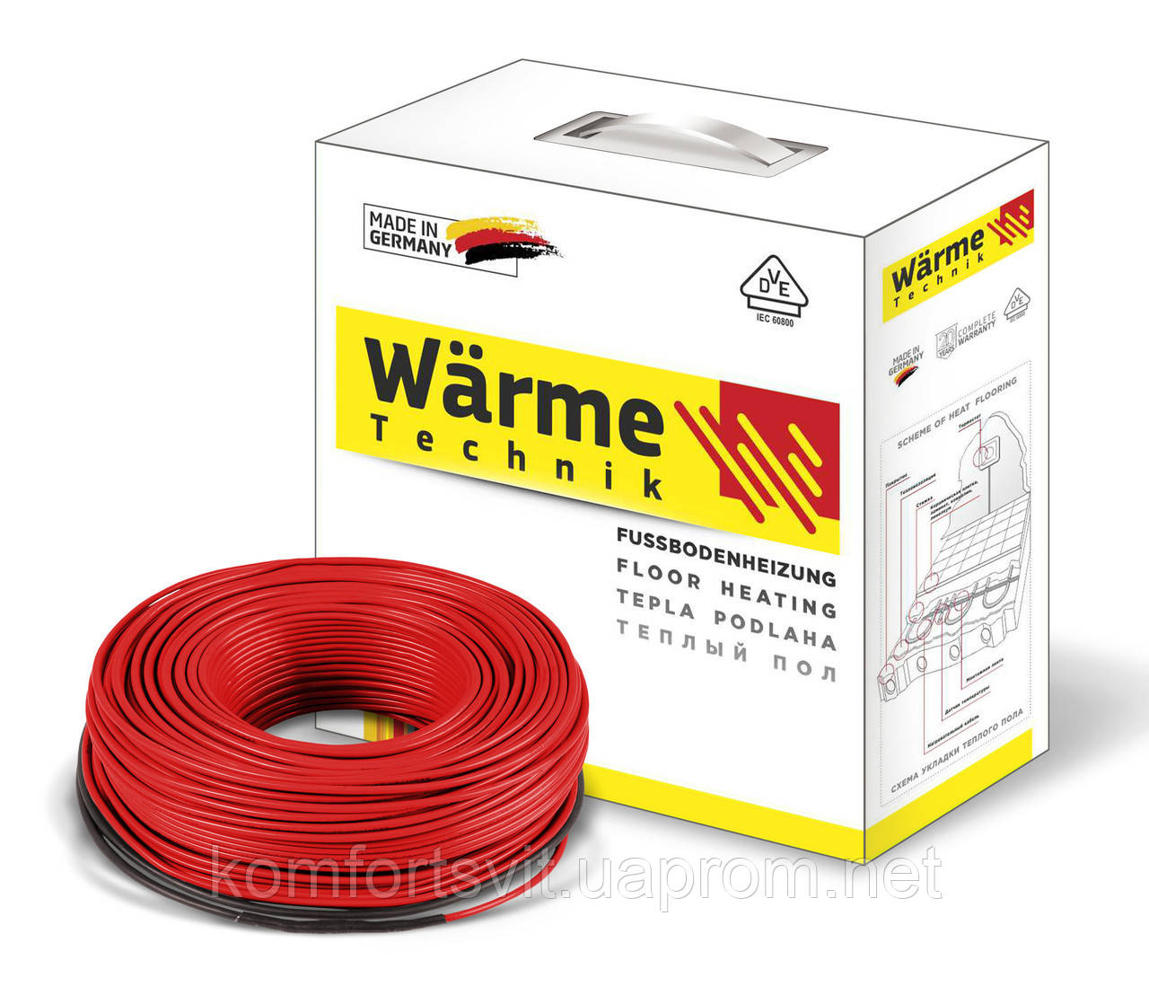 Двожильний нагрівальний тонкій кабель Варм (Wärme) Twin flex cable  - 300/ 1,6-2,0м²