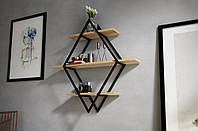 Навесная - Настенная Полка в стиле LOFT (Wall Shelf - 23)