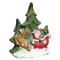 Статуетка "Дідушка Мороз на санях" 43*33*15 см, світна (007NQ), фото 2