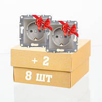 Розетка з заземленням бронза Schneider Electric Asfora EPH2900169 10шт за ціною 8