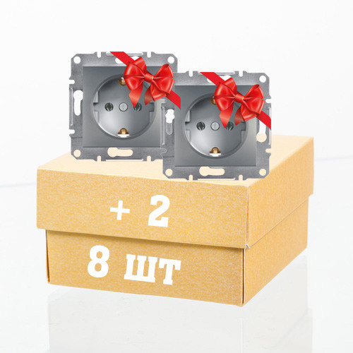 Розетка з заземленням сталь Schneider Electric Asfora EPH2900162 10шт за ціною 8