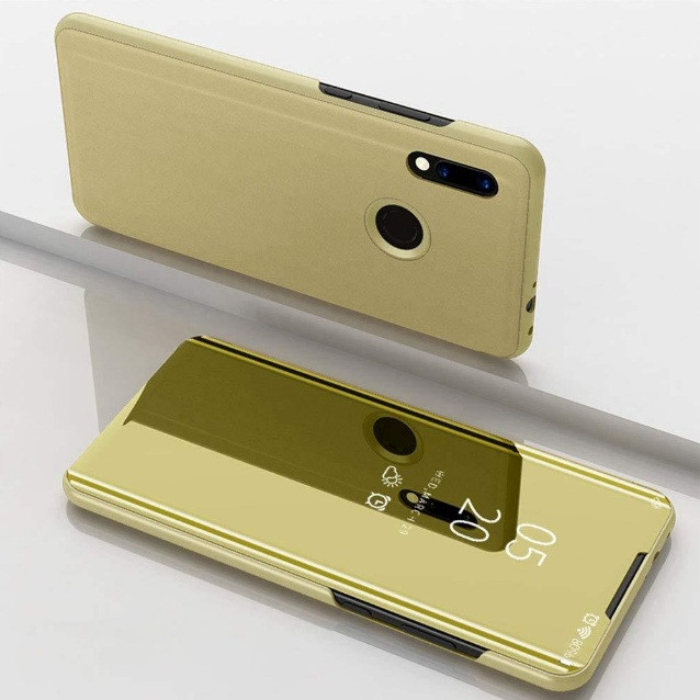 Чохол-книжка Mirror для Huawei Y7 2019 Дзеркальний Золотий