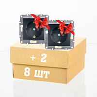 Розетка з заземленням антрацит Schneider Electric Asfora eph2900171 10шт за ціною 8