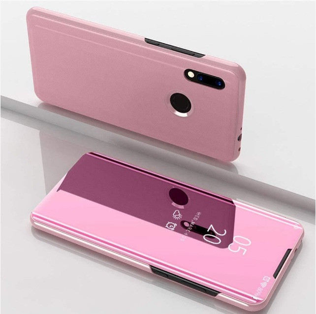 Чохол-книжка Mirror для Huawei Y7 2019 Дзеркальний Рожевий