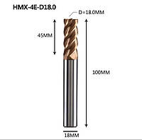 Фреза HM/HMX-4E-D18.0 ZCC-CT концевая твердосплавная с покрытием AiTlN.