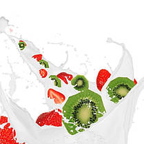 Стіл обідній скляний Прямокутний з прохідною полицею фотодрук Fruit&Milk 910х610 *Еко (БЦ-стіл ТМ), фото 3