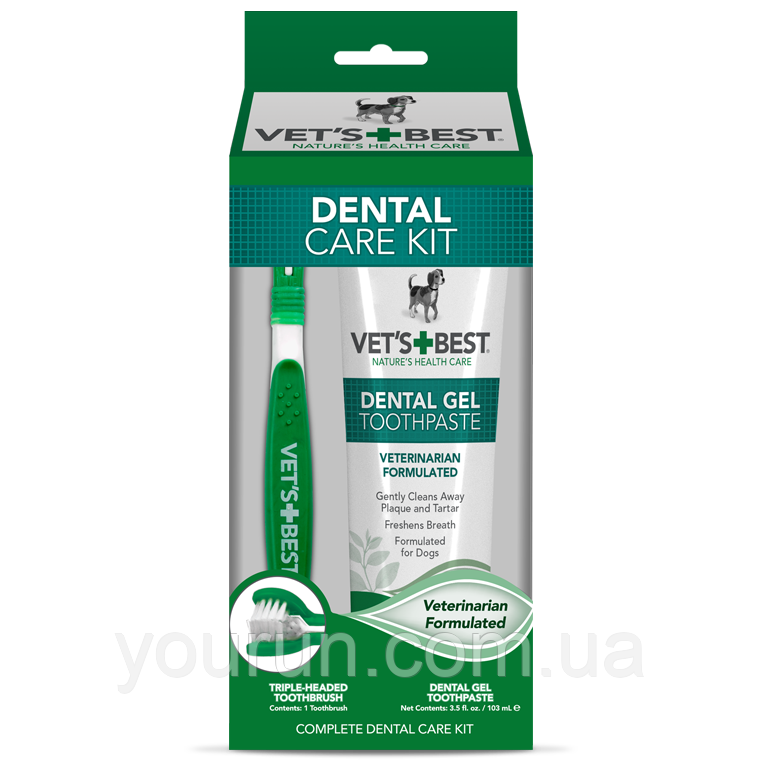 VET'S BEST Dental Care Kit Набір Для Догляду за Ротовою Порожниною (Гель Для Чищення Зубів + зубна щітка)