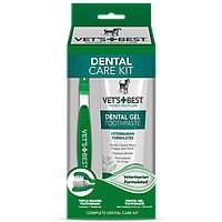 VET'S BEST Dental Care Kit Набор Для Ухода за Ротовой Полостью (Гель Для Чистки Зубов + зубная щётка)