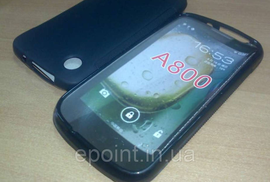 Захисний гелевий бампер накладка для Lenovo A800, чорний колір