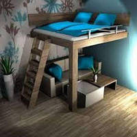 Двухьярусная кровать в стиле LOFT (Bed - 033)