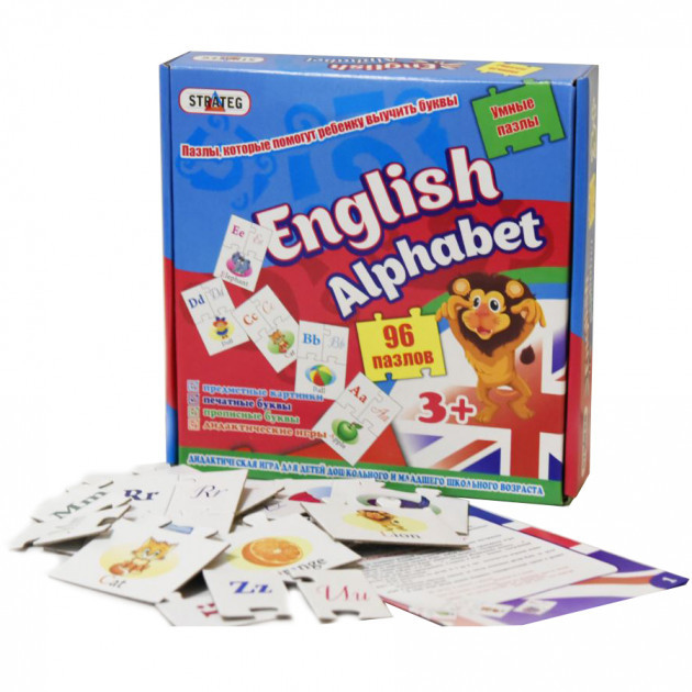Дитячі пазли English alphabet "Англійська абетка", ТМ Strateg (539)