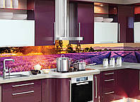 Кухонный фартук Лавандовые поля виниловые наклейки для кухни скинали Лаванда Прованс кухонный декор 600*2500