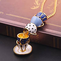 Кулон Алиса чашки сервиз чашечки чашка с блюдцем ожерелье колье чай
