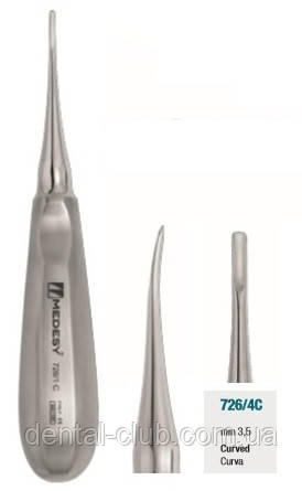 Елеватор хірургічний 3,5 мм вигнутий, Medesy 726 / 4С, фото 1