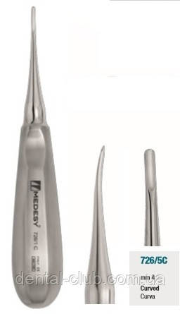 Елеватор хірургічний 4,0 мм вигнутий, Medesy 726 / 5С, фото 1
