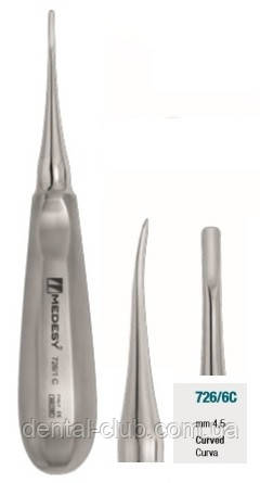Елеватор хірургічний 4,5 мм вигнутий, Medesy 726 / 6С, фото 1