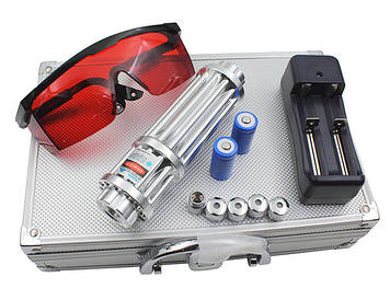 Синя лазерна указка з насадками Blue Laser B017 | лазер в кейсі