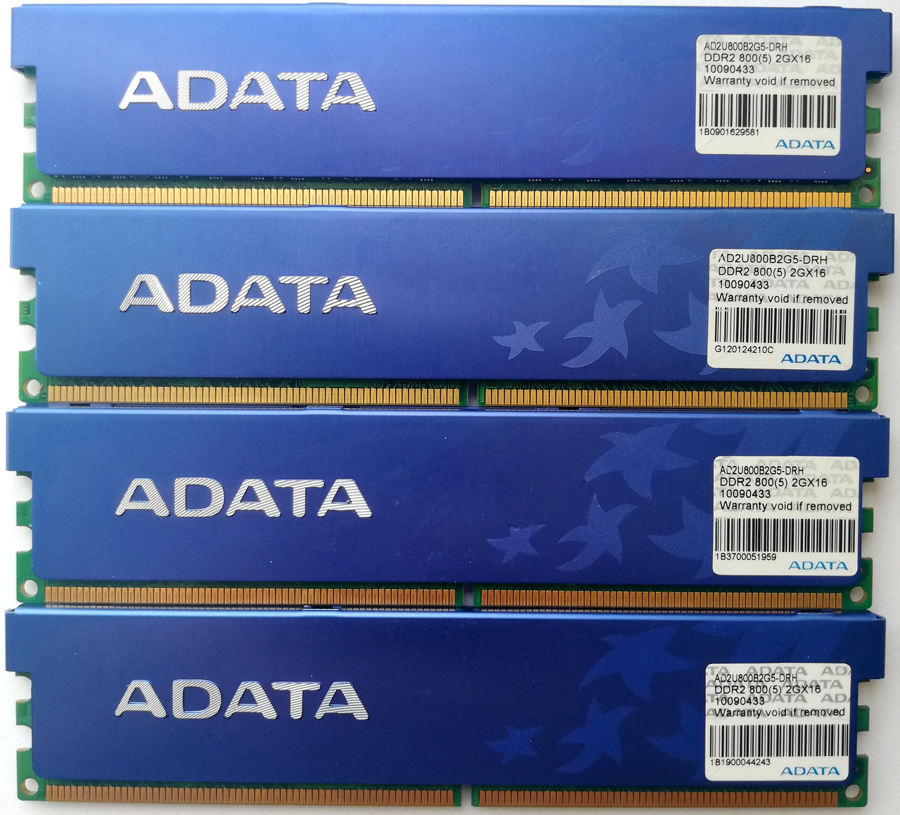 Комплект оперативної пам'яті ADATA DDR2 8Gb (4x2Gb) 800MHz PC2-6400U 2R8 CL5 (AD2U800B2G5-DRH) Б/У