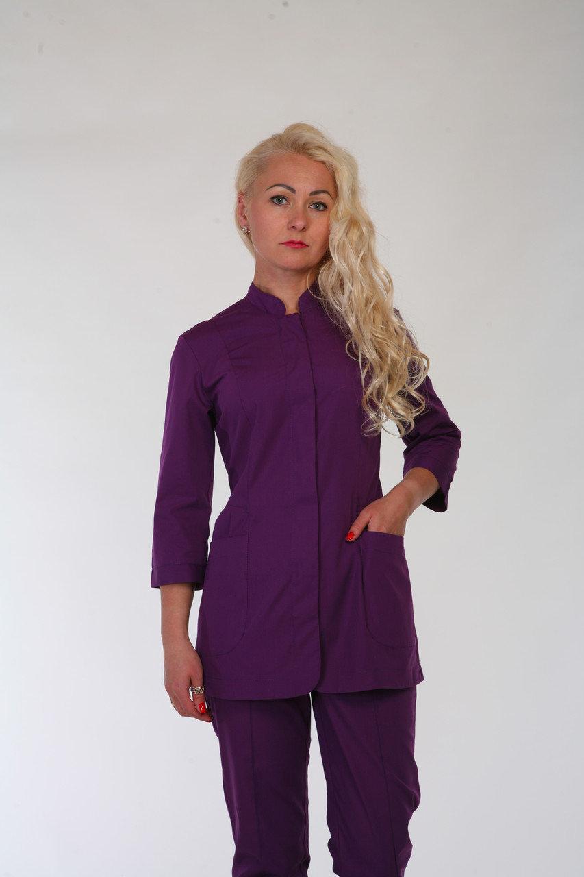 Медицинский костюм 22115 фиолетовый 42-52р. женский батист, фото 1