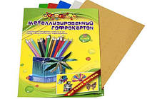 Гофрокартон кольоровий металізований А4 5 аркушів 5 кольорів односторонній Мультяшки 7816, 385136
