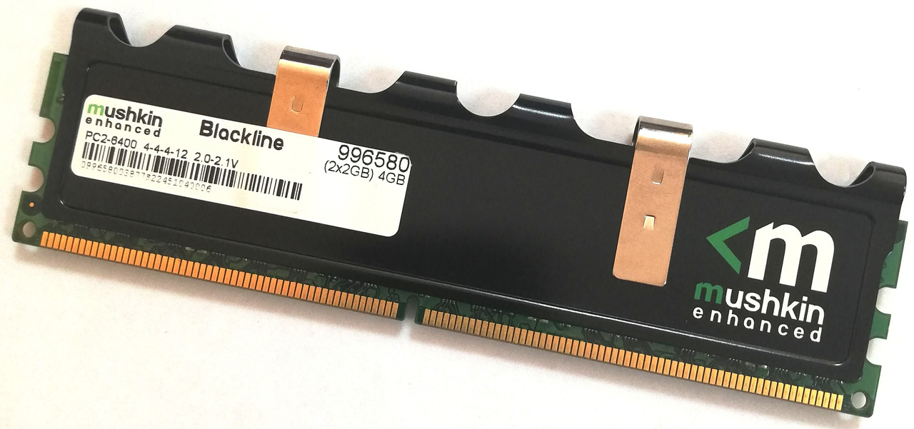 Ігрова оперативна пам'ять Mushkin Blackline DDR2 2Gb 800MHz PC2-6400U 2R8 CL4 (996580) Б/В