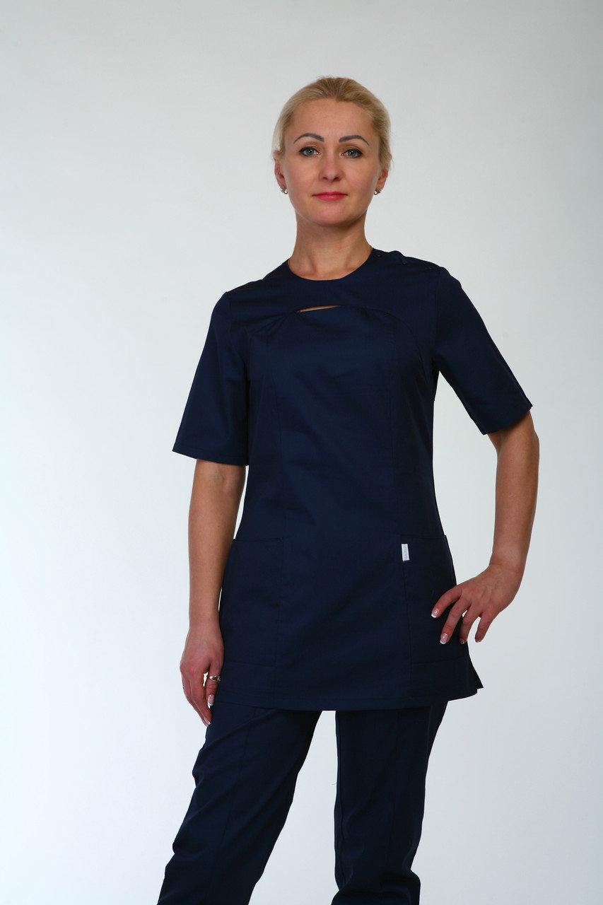 Медичний костюм 3251 (синій 42-60р. жіночий коттон) Хелслайф, фото 1